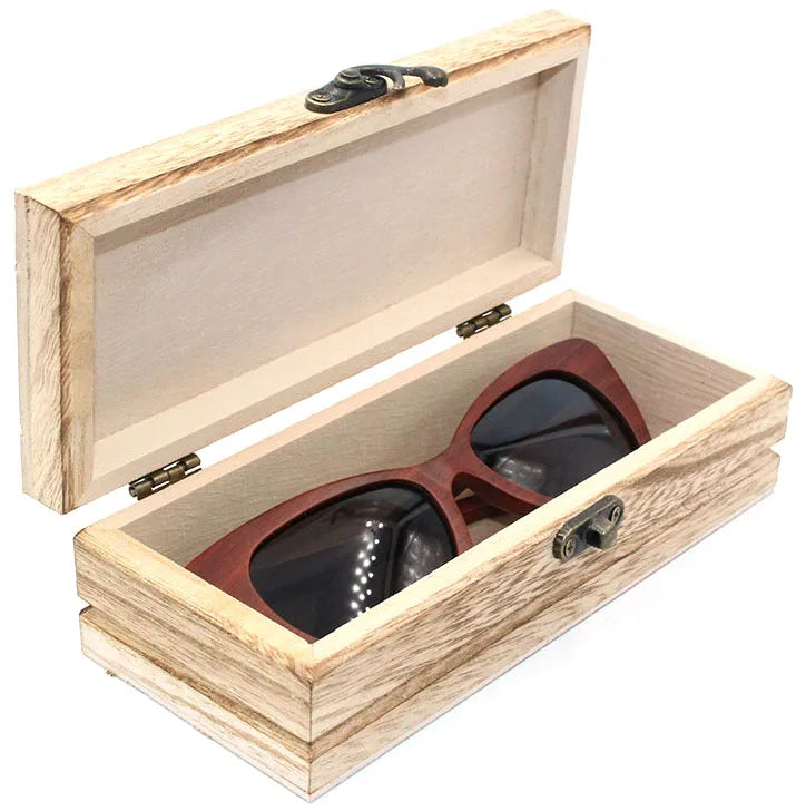 Wholesale Eyeglass case Wood Bamboo Sunglasses Slide Cover Boxes Gift Packing with Your logo Brand 2025