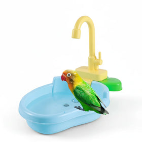 Parrot Bathtub Pet Bird Bath Basin Bird Bathing Tool With Faucet