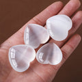 Selenite Heart Worry Stone with Healing & Calming Effects - High Energy Selenite/Satin Spar Love Palm Stone Gemstone Decoration
