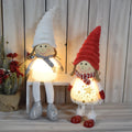 Newest 2026 Xmas Light up Ornaments Holiday Natal Decor Lovely Plush White Animated Christmas Dolls with LED Light