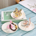 China Factory Light Luxury Custom Order Design Decorative Ceramic Trinket Dish Watch Coin Jewelry Necklace Ring Storage Tray