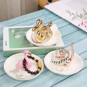 China Factory Light Luxury Custom Order Design Decorative Ceramic Trinket Dish Watch Coin Jewelry Necklace Ring Storage Tray