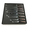 Wholesale Modern Japanese Kitchen Knife Set 9pcs Stainless Steel Santoku Paring Bread Nakiri Sharp Wooden Boning Ambidextrous