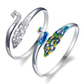 SC Hot Sale Trendy Silver Plated Bracelet Chinese Tradition Phoenix Bracelet Vintage Peacock Open Bracelet for Women