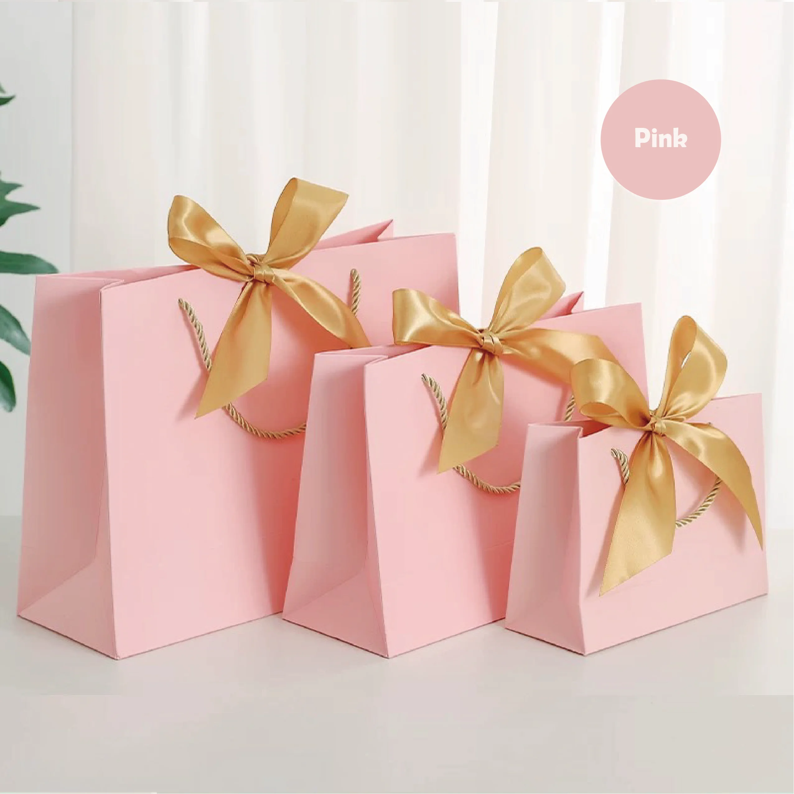 Cheap Matte Luminaries Pink Wedding Gift Set Packaging Paper Shopping Bags Craft Happy Wedding Gift Paper Bag