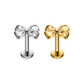 G23 Titanium Ear Tragus Earring Stud Internally Threaded Butterfly Labret Ring Cartilage Helix Piercing Body Jewelry