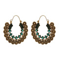 Boho Afghan Ethnic Stud Earrings for Women Gold Color Gypsy Gold Indian Earring Jewelry Statement Earrings for Women Bohemian
