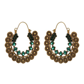 Boho Afghan Ethnic Stud Earrings for Women Gold Color Gypsy Gold Indian Earring Jewelry Statement Earrings for Women Bohemian