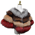 MWFur Fashion Lady Poncho Colorful Fur Trim Cape for Woman Women Winter Fox Fur Wrap Luxury Silver Fox Fur Shawl