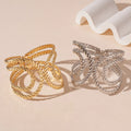 KAIMEI 2025 New Arrival Luxury Metallic Irregular Geometric Pattern Open Bracelet  18k Gold Layered Hollow Out Bracelets Bangle