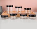 Jar Bottle Cap Wide Mouth Bottle Conditioner Jar Scrub Cream Jar Amber Clear Glossy Plastic 250ml 350ml with Black Cosmetic PET