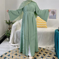 Eid Mubarak Kimono Dubai New Cardigan Kaftan Arab Turkish Islamic Clothing Muslim Modest Robe Popper Buttons Front Open Abaya