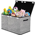 Large Capacity Cloth Storage Bins with Lids Foldable Toy Chest Organizers Storage for Toys