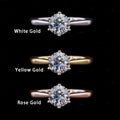 Starsgem Engagement Wedding Jeweler Solitary 14K Gold Round Brilliant Cut 1.0ct D Color Lab Diamond Ring