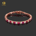 Pass Diamond Tetser 4mm Vvs Moissanite Synthetic Ruby Tennis Necklace 925 Silver Moissanite Tennis Bracelet Fashion Jewelry