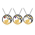 OX Designer Series Chinese 12 Zodiac Jewelry 925 Sterling Silver Natural Gemstone OX Animal Pendant Necklace