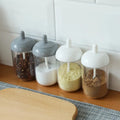 Kitchen Round Seasoning Jar Seasoning Bottle Pepper Seasoning Box Household Salt Spice Jars with Spoons