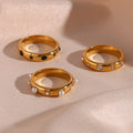 Drop Ship Product Zircon Pearl Flower Ring Gold Plated Jewelry Tarnish Free Stainless Steel Jewelry Custom