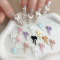 Paso Sico 3D Soft Carving Double-Layer Bow Nail Art Accessories Resin Diamond Black Purple Ribbon Tie French Long-lasting