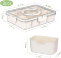 Snackle Box Container 2 Pack Divided Serving Tray with Lid and Handle Charcuterie Board with Lid Snack Organizer
