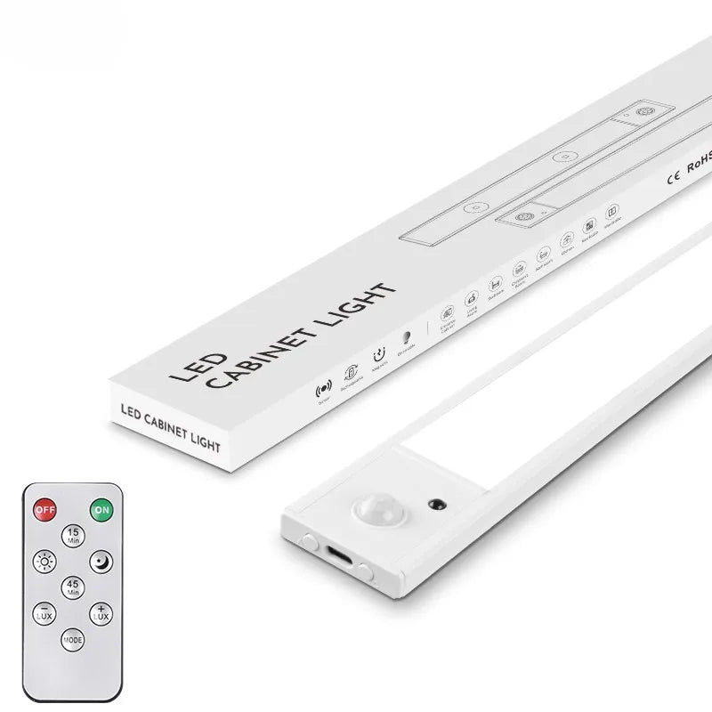 Silver Black 5V Motion Sensor Led Under Cabinet Lights With 3 Color Brightness Dimmable 3000k 4000k 6000k Switch Remote Control