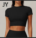 JY Quick-drying Short-sleeved Yoga Clothes Outdoor Casual Tops Training Fitness Clothes Running Sports Short-sleeved