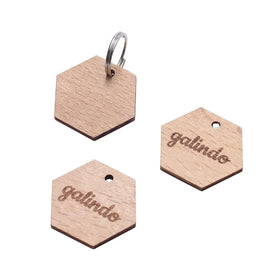 Wooden Puppy Tag for Pet Collar Laser Dog Cat Tag