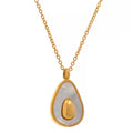 JINYOU 259 Trend 316 Stainless Steel Casting 18K Gold Plated Shell Fruit Avocado Thick Pendant Necklace Jewelry  Women
