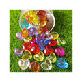 Hot Selling Mixed Color Love Heart Beads Transparent Acrylic Faceted Heart Shape Loose Spacer Beads for Jewelry Making Findings