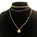 Wholesale High Quality Simple Circle Pendant Long Sweater Chain Necklace
