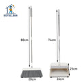 Doteclean Stainless Steel & PET+PP Eco-friendly Vertical Standing Dustpan Set Home Floor Cleaning Windproof Pet Use Sweeper