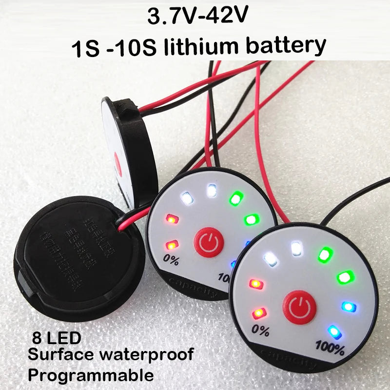 3.7V 4.2V 7.4V 12V 16.8V 24V 36V Lithium Battery Capacity Indicator 1S 2S 3S 5S 10S Power Level Meter LED Display Li-ion Tester