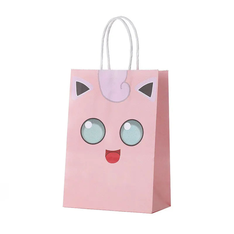Jigglypuff Squirtle Monsters Theme Brown Kraft Paper Creative Gift Candy Bag for Children's Birthday Party Biodegradable Luxury