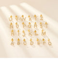 Trending Zirconia Stud Earrings Initials Letter 14k Gold Plated Genuine Sterling Piercing 925 Silver Letter Jewelry