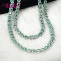 Green Color Moissanite S925 Sterling Silver 10mm Trendy Hip Hop Jewelry Iced Out Rock Candy Tennis Diamond Chain MegaBDM