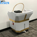 Luxury Golden Stripe Water tank Portable Mobile Hair Washing Shampoo Sink Bowl with Head Therapy Water Circulation bar Steamer