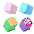 Silicone Reusable Leakproof Snack Salad Dressing Container Dips Storage Box with Lids for Children Bento Lunch Box Set BPA Free