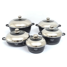 10PCS Die Cast Aluminium Casserole Non Stick Cooking Pots Aluminum Nonstick Cookware Set Kitchenware