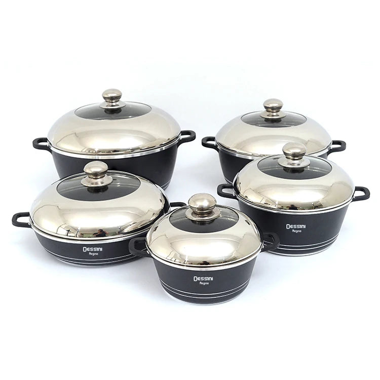 10PCS Die Cast Aluminium Casserole Non Stick Cooking Pots Aluminum Nonstick Cookware Set Kitchenware