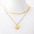 Hot Selling Double Layered Love Women Necklace Love Letter Pendent Titanium Steel Snake Chain Necklace