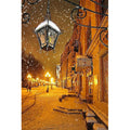 The Street Lamps in a Snowy Scene Diy Needlework Cross Stitch Diamond Embroidery Full Drill Wall Art Diamond Painting