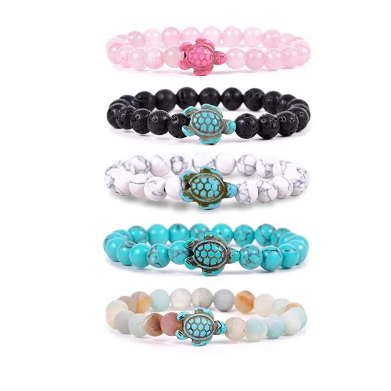 KDC2001 Nature Stone Sea Turtle Beaded Bracelet Classic Gold Plated for Weddings Anniversaries or Gifts Wholesale