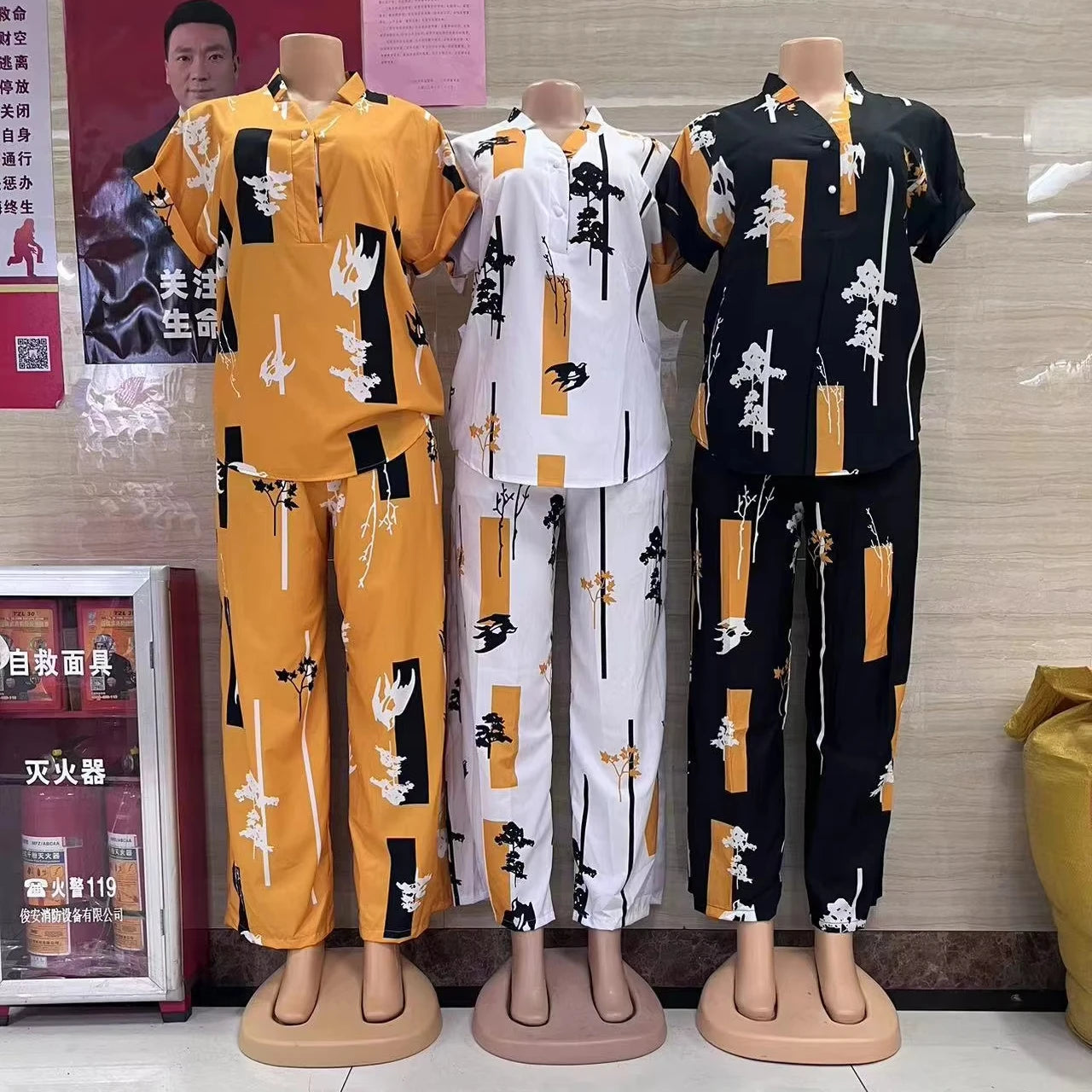 Spring and Autumn African Women's Clothing Long Shirt Top + Trousers Two-piece Set Fashion New Printed Loose Casual Set Suit