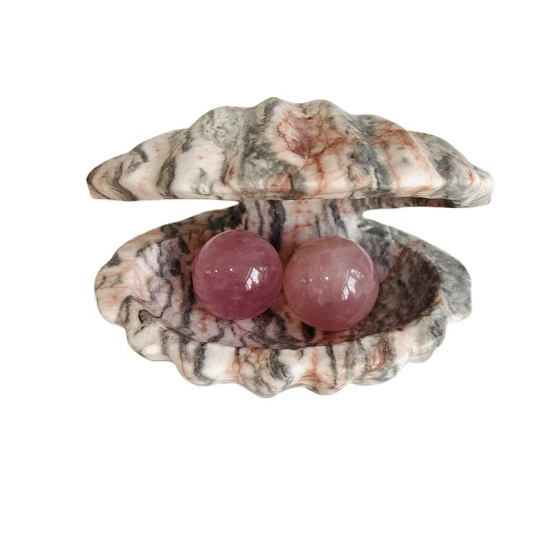 Wholesale Natural Hand Carved Crystal Jewel Box Pink Zebra Stone Crystal Ring Jewellery Box