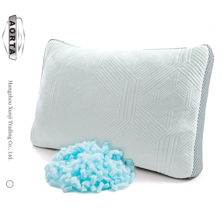 Customizable Shredded Memory Foam Pillow Adjustable Neck Removable Cover Cooling Non-Toxic Soft 600TC 100% Bamboo Fiber Bedding