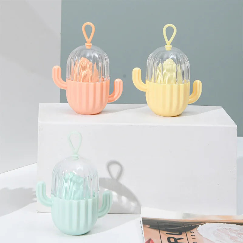 Cute Cactus Shape Soft Silicone Makeup Sponge Drying Holder Washable Travel Protective Carrying Case Makeup Egg Container