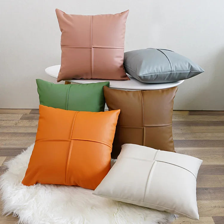 Moden Boho Leather Pillow Covers Cases Decorative Pillows Couch for Living Room Garden Bed Sofa Chair/