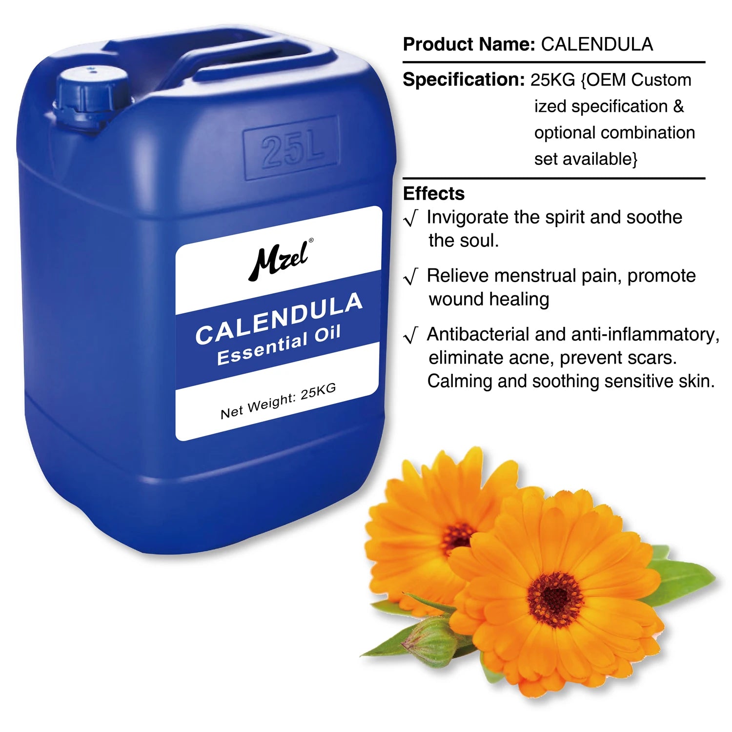 Bulk Price Natural Calendula Essential Oil Flower Fragrance Essential Oil for Body Care Skin Care