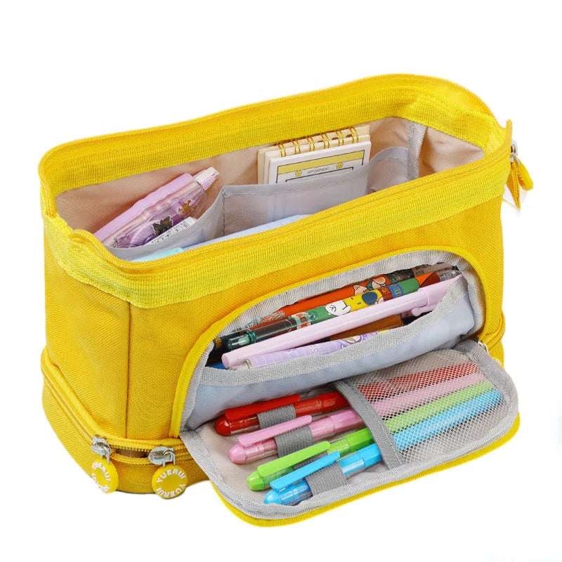 Large Capacity Portable Cosmetic Pencil Pouch School Pen Bag and Gift Case