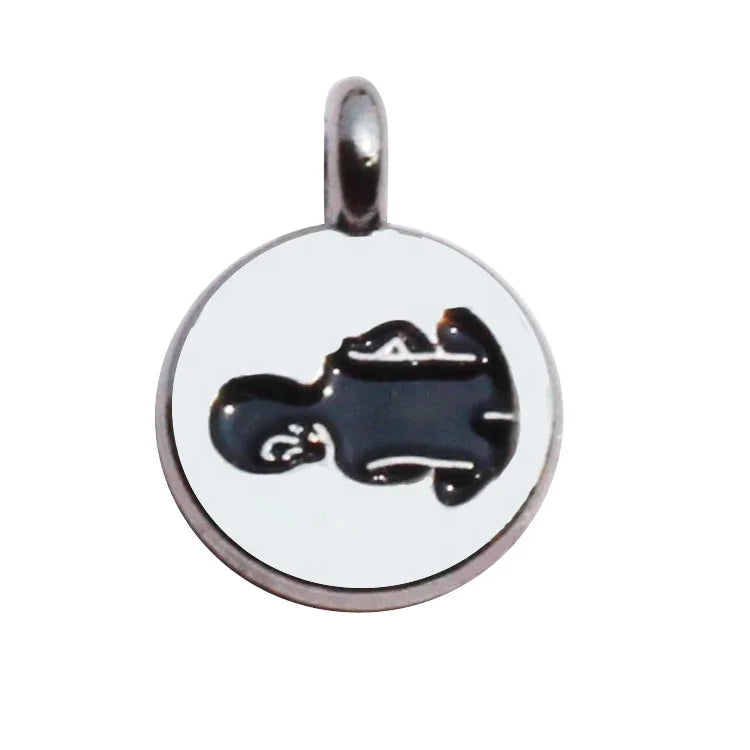 Fashion Diy Zinc Alloy Necklace Pendant Charms Small Disc Letter Enamel Logos Pendant for Bracelet Accessory